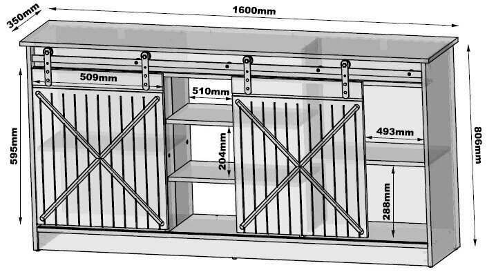 Komoda Cama Meble Granero, 160x80x35 cm, musta hinta ja tiedot | Lipastot | hobbyhall.fi