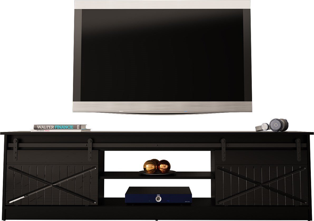 TV-taso Cama Meble Granero, 200x56,7x35 cm, musta hinta ja tiedot | TV-tasot | hobbyhall.fi