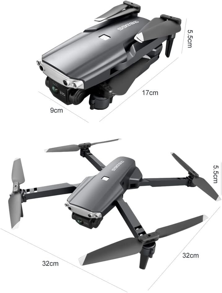 Drone kahdella HD-kameralla, puhelinsovelluksella, kaukosäätimellä ja kahdella paristolla S9000 hinta ja tiedot | Dronet | hobbyhall.fi