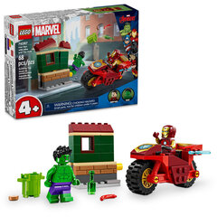 76287 LEGO® Marvel Iron Man moottoripyörän ja Hulkin kanssa, 68 osaa hinta ja tiedot | LEGOT ja rakennuslelut | hobbyhall.fi