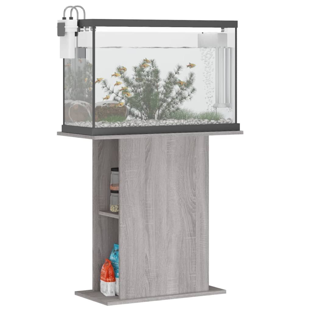 vidaXL Akvaarioteline harmaa Sonoma 75x36x72,5 cm tekninen puu hinta ja tiedot | Akvaariotarvikkeet | hobbyhall.fi