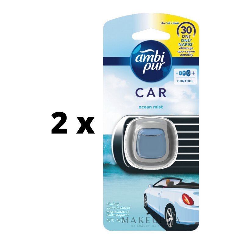 Ilmanraikastin autoihin AMBI PUR Car Ocean Mist, 2 ml x 2 kpl. paketti hinta ja tiedot | Ilmanraikastimet autoon | hobbyhall.fi