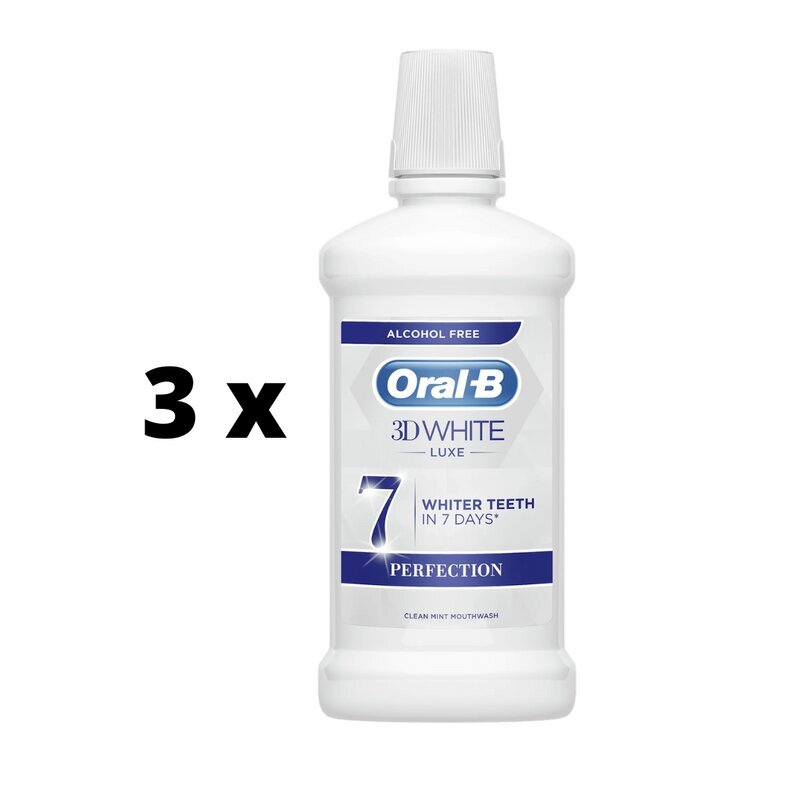 Suuvesi Oral-B 3D White Luxe Perfection, 500ml x 3 kpl. paketti hinta ja tiedot | Suuhygienia | hobbyhall.fi