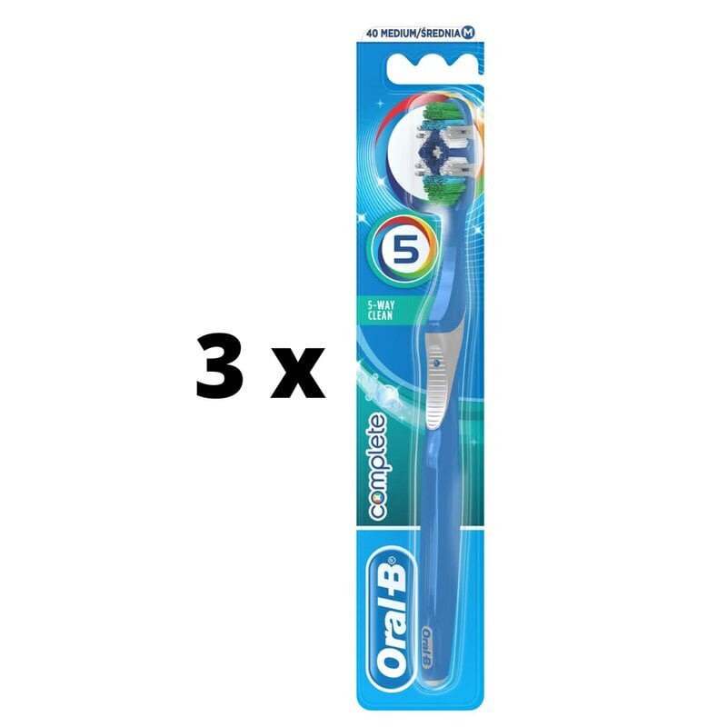 Hammasharja Oral-B Complete 5 Ways Clean 40 Medium, 3 kpl. paketti hinta ja tiedot | Suuhygienia | hobbyhall.fi