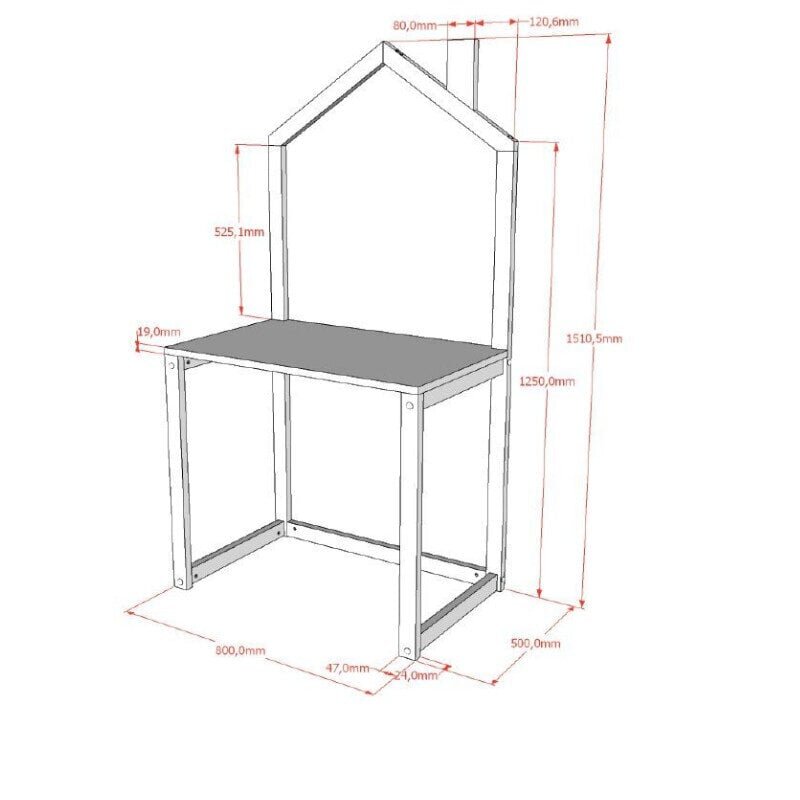 Lasten kirjoituspöytä Aatrium Dallas, valkoinen hinta ja tiedot | Tietokonepöydät ja työpöydät | hobbyhall.fi