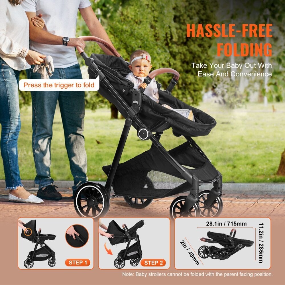 Baby Buggy lastenvaunut Vevor, musta hinta ja tiedot | Vaunut ja rattaat | hobbyhall.fi