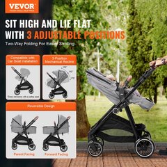 Baby Buggy lastenvaunut Vevor, harmaa hinta ja tiedot | Vaunut ja rattaat | hobbyhall.fi