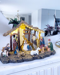 LED jouluvalokoriste paristoilla 0,76W 37x25cm Nativity 680-87 hinta ja tiedot | Joulukoristeet | hobbyhall.fi