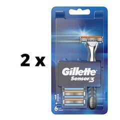 Razor Gillette sensori 3, 1 kpl + 5 päätä x 2 kpl. hinta ja tiedot | Parranajo ja karvanpoisto | hobbyhall.fi