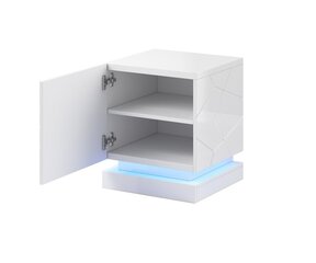 2-osan yöpöytäsetti Cama Meble QIU, valkoinen hinta ja tiedot | Yöpöydät | hobbyhall.fi