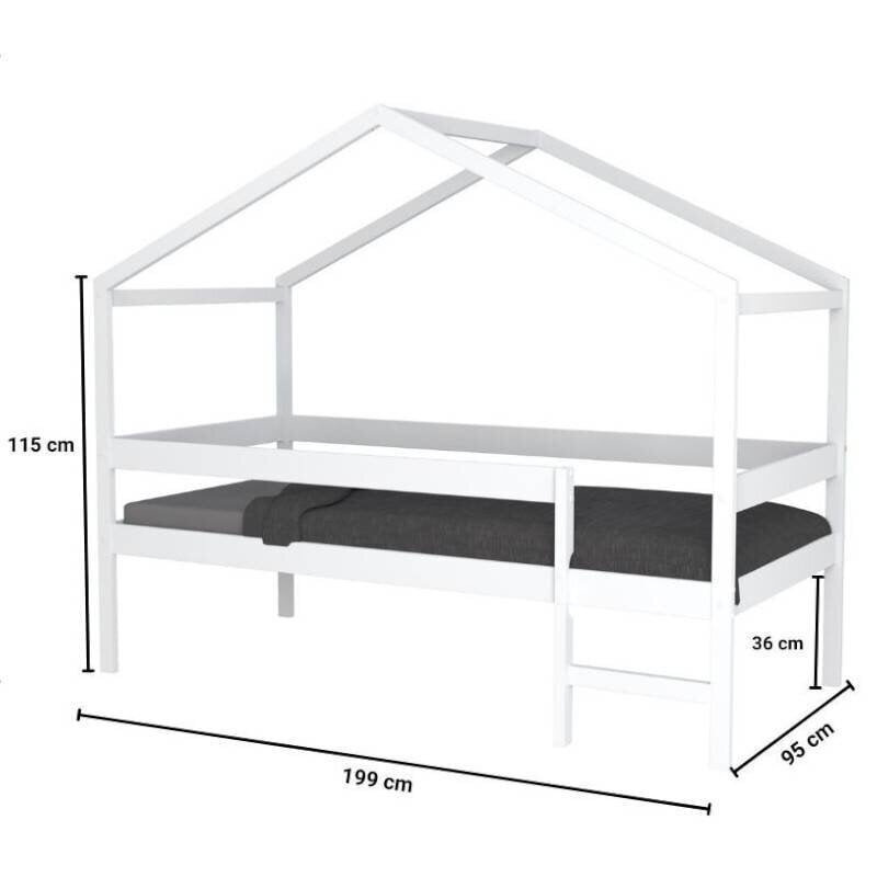 Lastensänky Aatrium Mika, 90x190 cm, valkoinen hinta ja tiedot | Lastensängyt | hobbyhall.fi