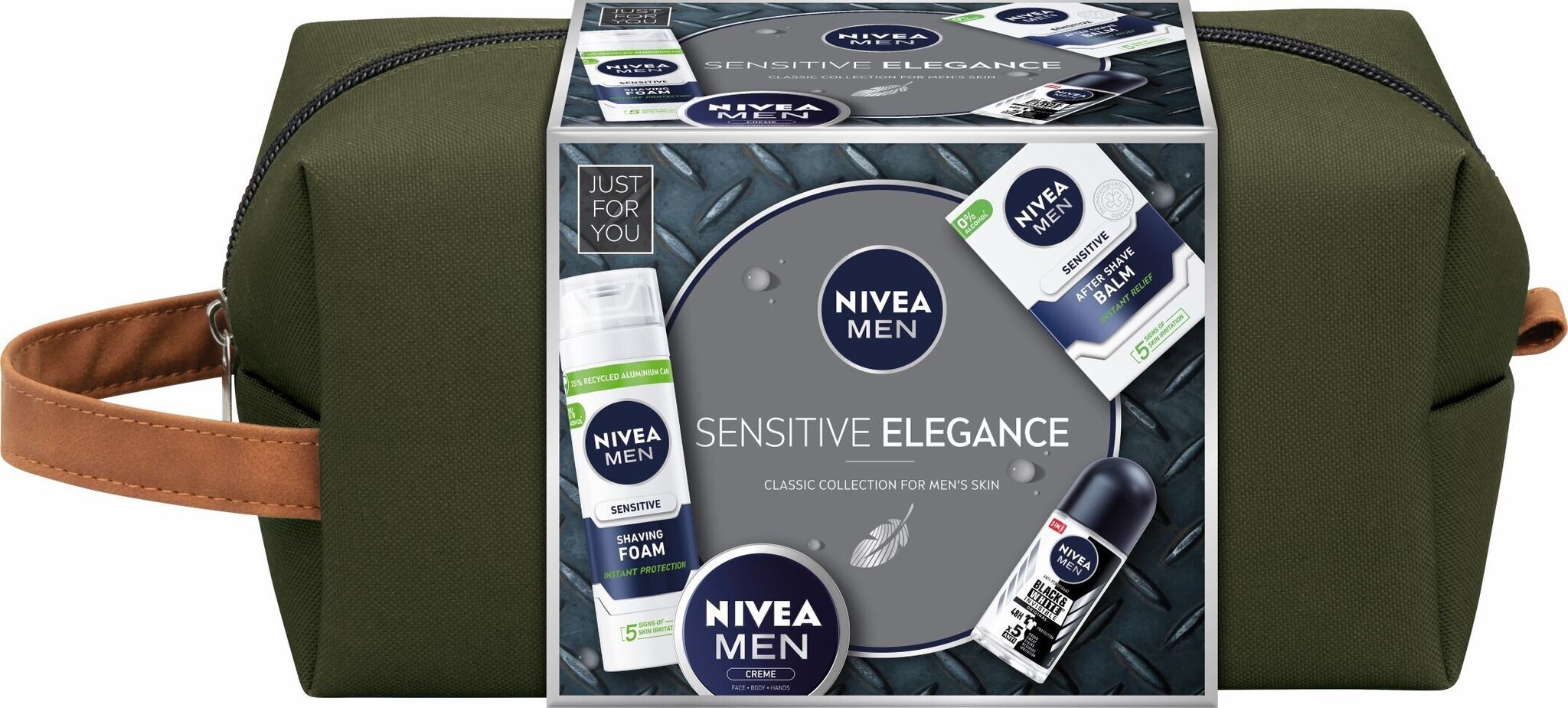 Nivea Men Sensitive Elegance -setti: parranajovaahto + partavesivoide + pallo antiperspirantti + voide hinta ja tiedot | Parranajo ja karvanpoisto | hobbyhall.fi