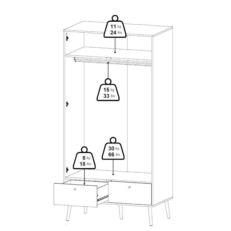 Kaappi Aatrium Bodo, valkoinen hinta ja tiedot | Kaapit | hobbyhall.fi