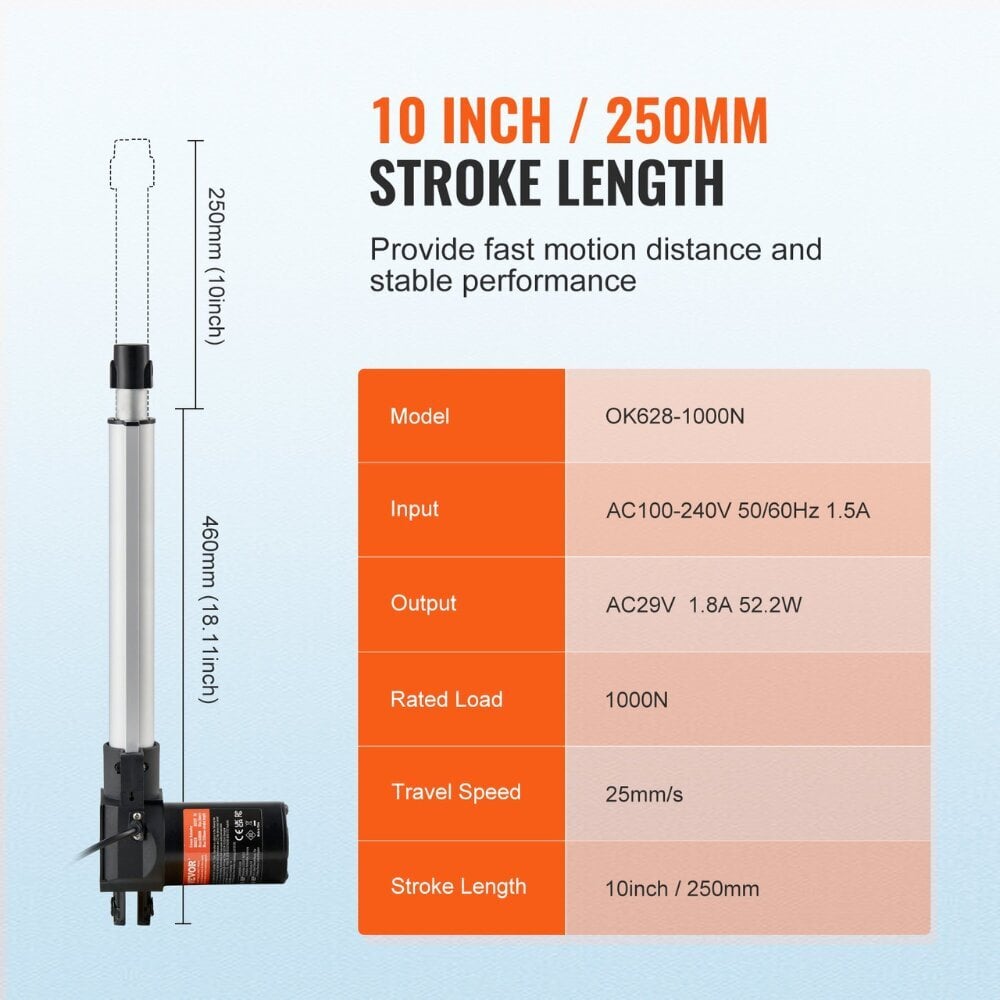 Lineaarinen voimansiirtosarja Vevor, 1000N, 25 cm hinta ja tiedot | Käsityökalut | hobbyhall.fi