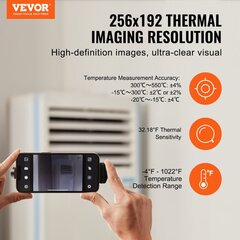 Vevor-termokamera, Androidille ja iOS:lle, 256 x 192, Wi-Fi hinta ja tiedot | Käsityökalut | hobbyhall.fi