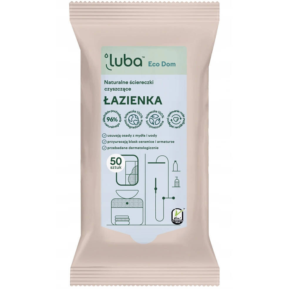 Puhdistusliinat Luba Eco Home kylpyhuoneeseen, 50 kpl hinta ja tiedot | Kosteuspyyhkeet, vanulaput ja vanupuikot | hobbyhall.fi