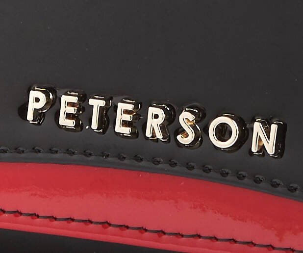 Musta ja punainen naisten aksentti nahkalompakko - Peterson - Peterson hinta ja tiedot | Naisten lompakot | hobbyhall.fi