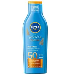 Aurinkosuojavoide Nivea Sun Protect & Bronze, SPF50, 200 ml hinta ja tiedot | Aurinkovoiteet | hobbyhall.fi