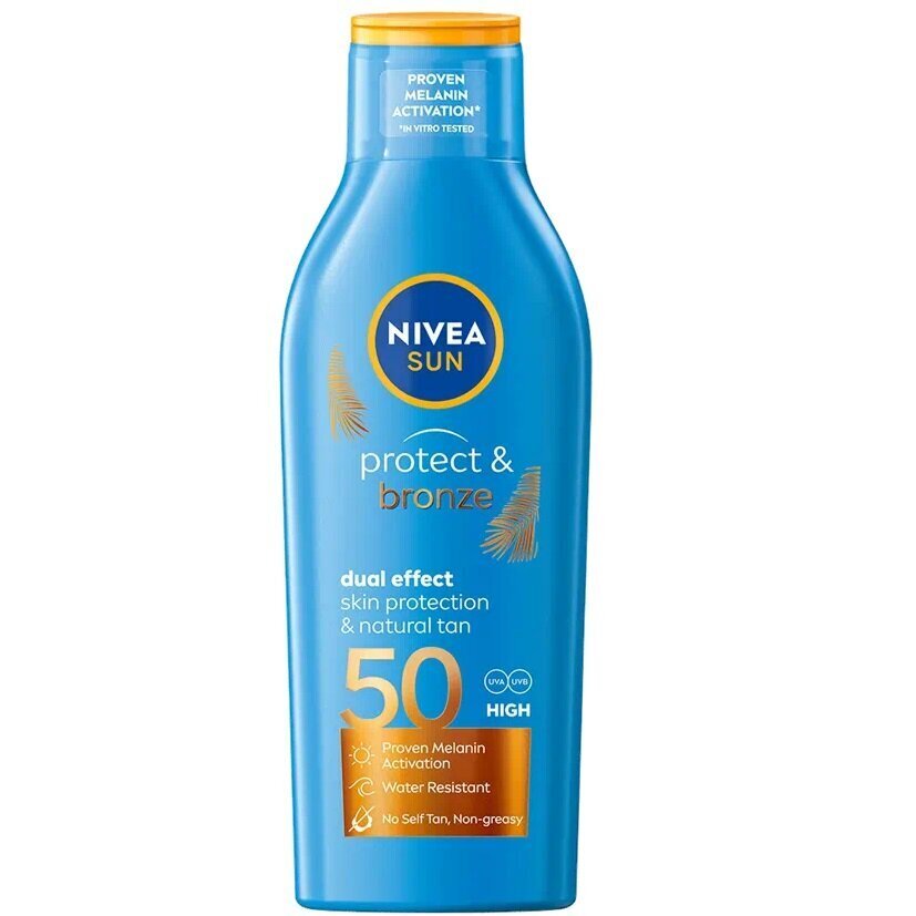 Aurinkosuojavoide Nivea Sun Protect & Bronze, SPF50, 200 ml hinta ja tiedot | Aurinkovoiteet | hobbyhall.fi