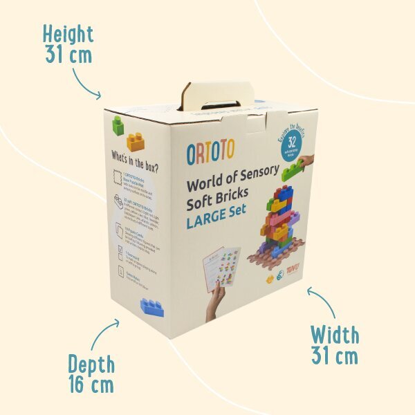 Ortoto World of Sensory Soft Bricks Large Set (32 kpl) hinta ja tiedot | Joogamatot | hobbyhall.fi