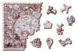 Puinen palapeli ainutlaatuisilla elementeillä "The Age Exploration Map" Wooden Puzzle 500 pcs / Wooden.city hinta ja tiedot | Palapelit | hobbyhall.fi