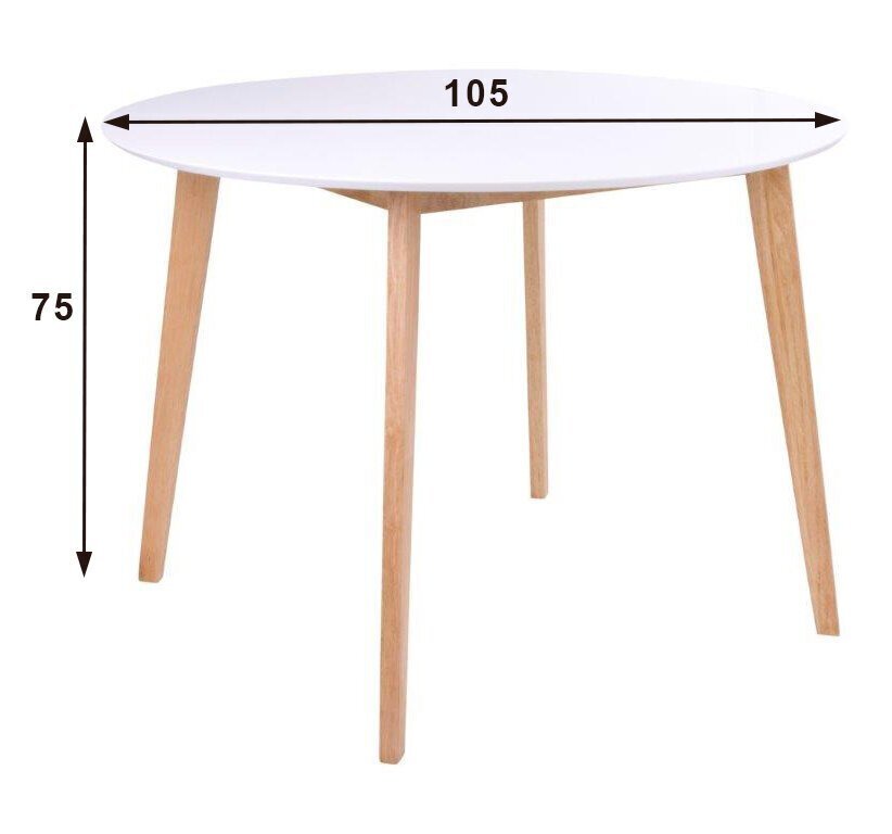Ruokapöytä Vojens 105, valkoinen hinta ja tiedot | Ruokapöydät | hobbyhall.fi