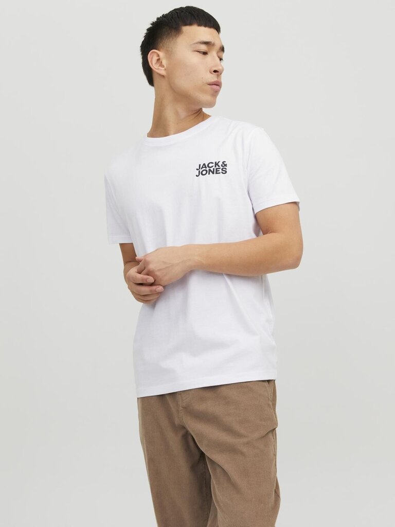 Jack & Jones miesten T-paita 12151955*04, valkoinen 5715424111564 hinta ja tiedot | Miesten T-paidat | hobbyhall.fi