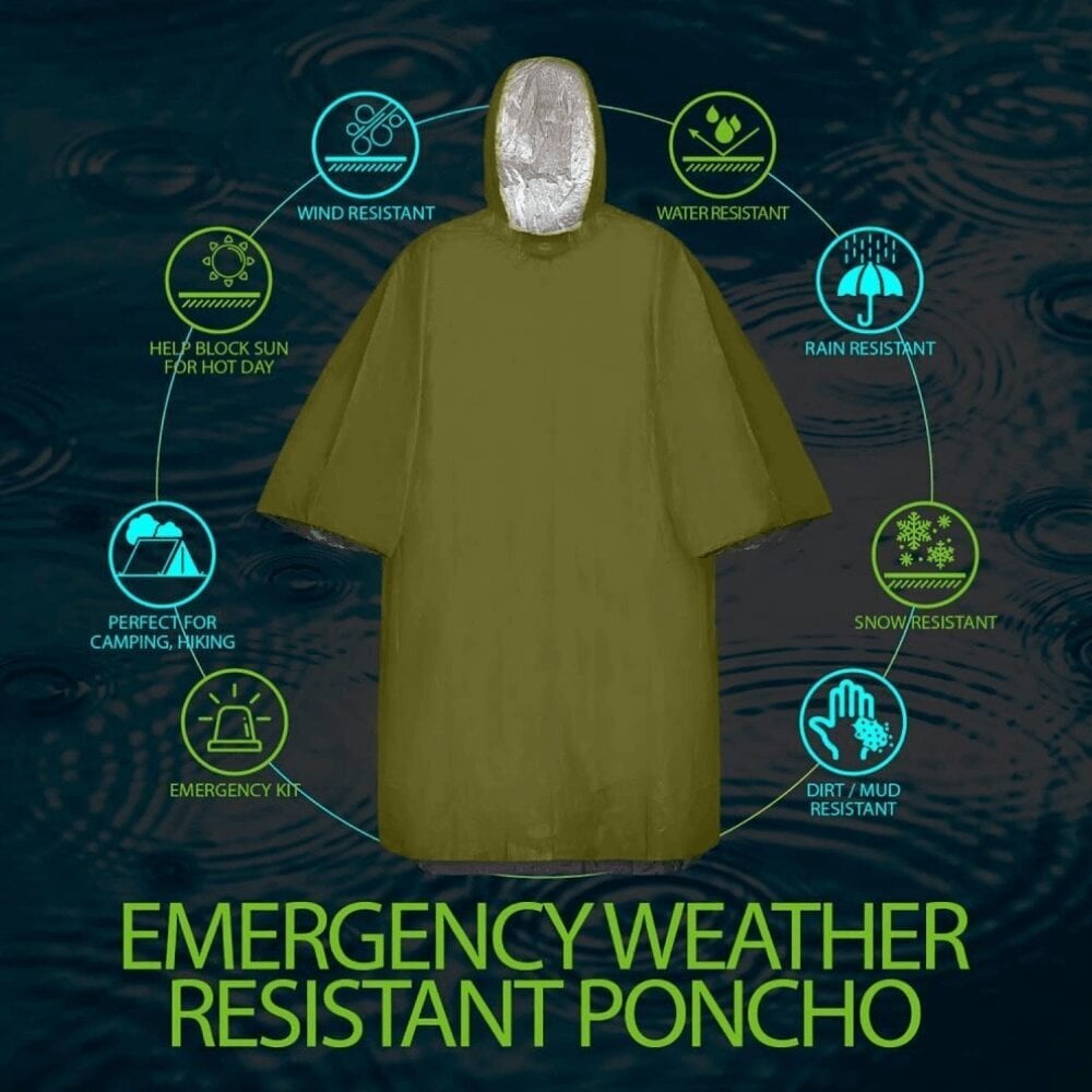 Emergency Survival Poncho sadetakki, oranssi hinta ja tiedot | Vedenpitävät retkeilyvarusteet | hobbyhall.fi