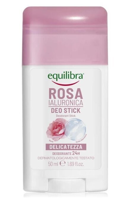 Equilibra, Ruusun tuoksuinen Deodorantti jossa hyaluronihappoa, 50 ml hinta ja tiedot | Deodorantit | hobbyhall.fi