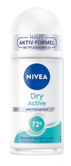 Nivea, Dry Active, Hikisuoja Roll-On, 50 ml. hinta ja tiedot | Deodorantit | hobbyhall.fi