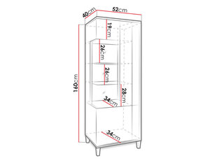 Vitriini Mirjan Marco, valkoinen hinta ja tiedot | Vitriinit | hobbyhall.fi