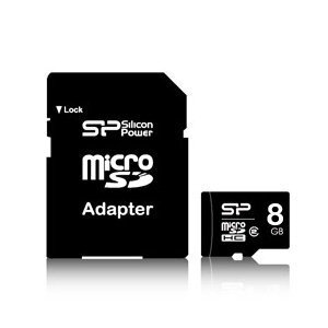 Silicon Power -muistikortti microSDHC 8GB Class 10 + sovitin hinta ja tiedot | Puhelimen muistikortit | hobbyhall.fi