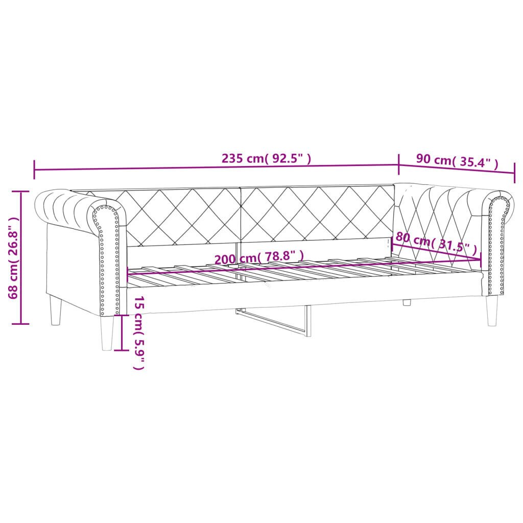 Vuodesohva vidaXL, 80x200 cm, beige hinta ja tiedot | Sängyt | hobbyhall.fi