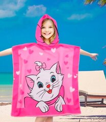 Lasten rantapyyhe - poncho hupulla Cat, 60x90 cm hinta ja tiedot | Pyyhkeet | hobbyhall.fi