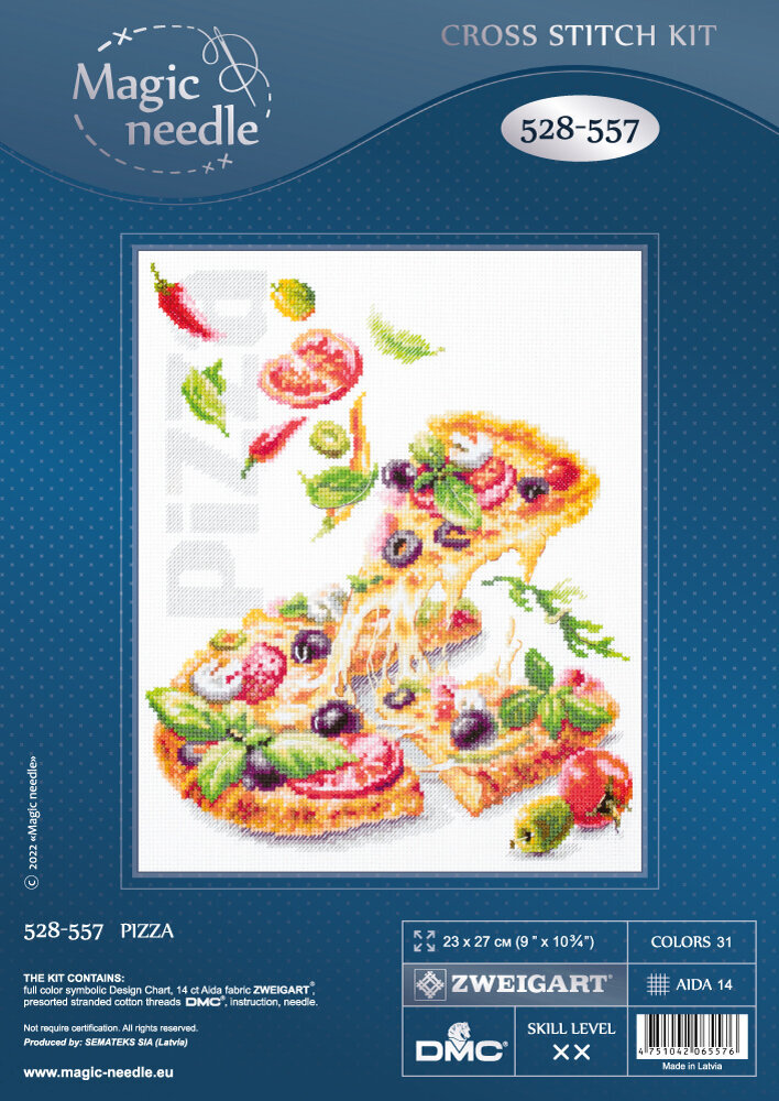 Ristipistopakkaukset Magic Needle "PIZZA" 528-557 hinta ja tiedot | Kirjontatarvikkeet | hobbyhall.fi