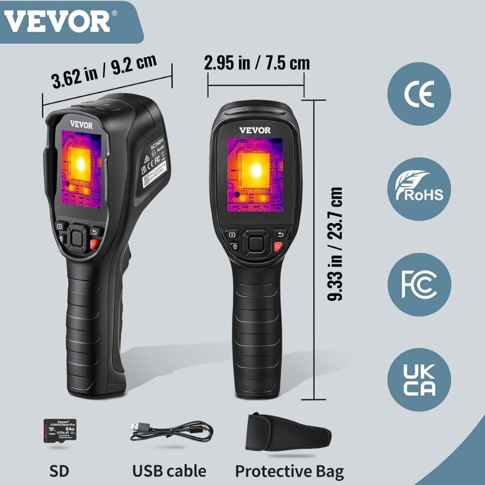 Termografiainfraäänikamera Vevor, 240x180, -20-550°C hinta ja tiedot | Käsityökalut | hobbyhall.fi