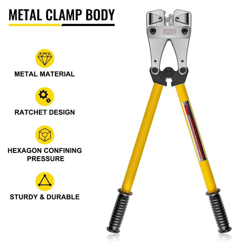 VEVOR-kaapelin pääteholkkien puristustyökalu, 10-120 mm² hinta ja tiedot | Käsityökalut | hobbyhall.fi