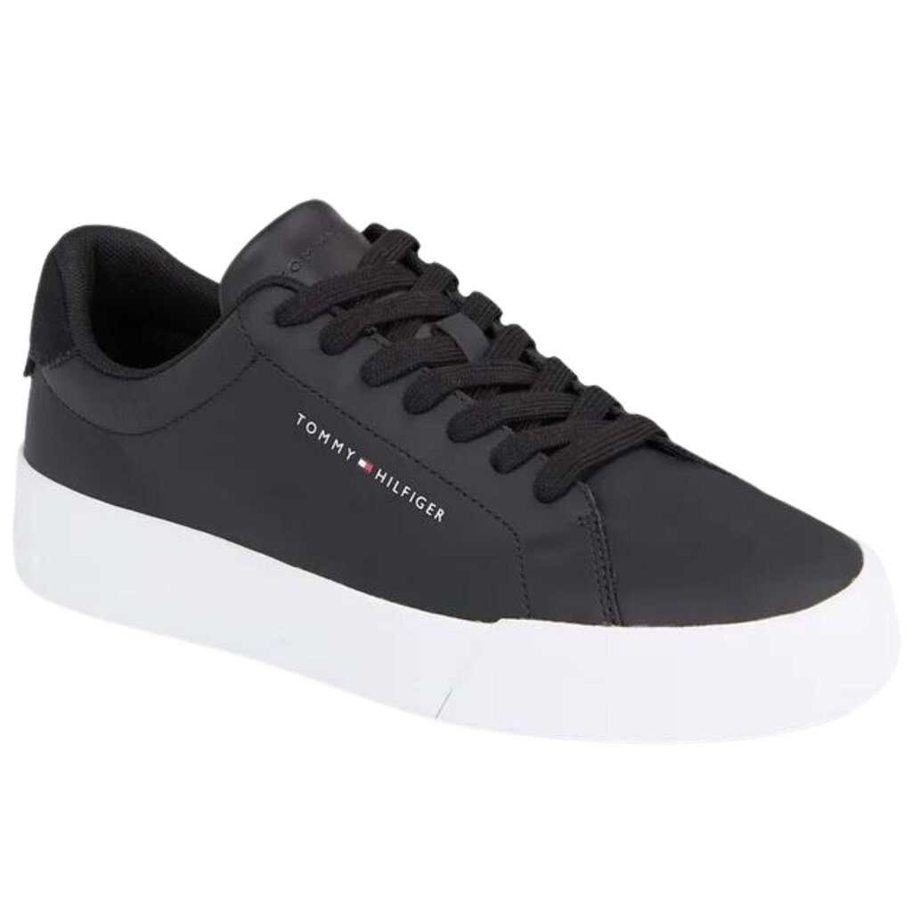 Tommy Hilfiger Court Leather miesten urheilukengät FM0FM04971 musta koko 45 hinta ja tiedot | Miesten kengät | hobbyhall.fi