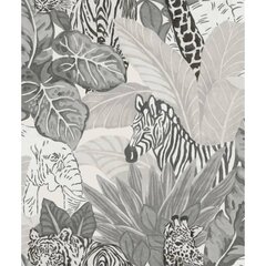 Noordwand Tapetti Good Vibes Jungle Animals harmaa ja musta hinta ja tiedot | Tapetit | hobbyhall.fi