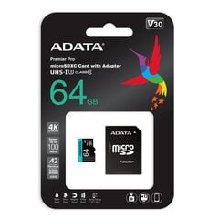 ADATA AUSDX64GUI3V30SA2-RA1 hinta ja tiedot | Puhelimen muistikortit | hobbyhall.fi