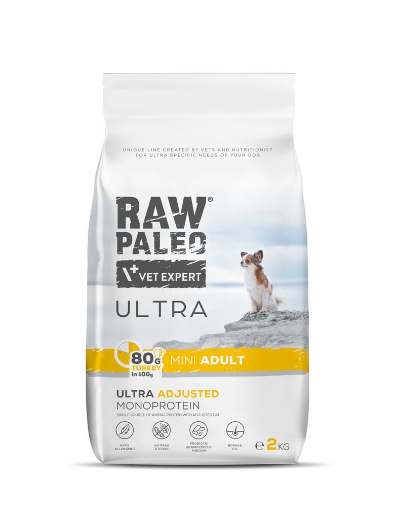 Raw Paleo Vet Expert Ultra Turkey Mini Adult, 2kg hinta ja tiedot | Koiran kuivaruoka | hobbyhall.fi