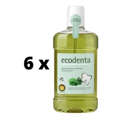 Suuvesi ECODENTA, monitoimi, salviauutteita ja minttuöljyä, 500ml x 6 kpl paketti hinta ja tiedot | Ecodenta Hajuvedet ja kosmetiikka | hobbyhall.fi