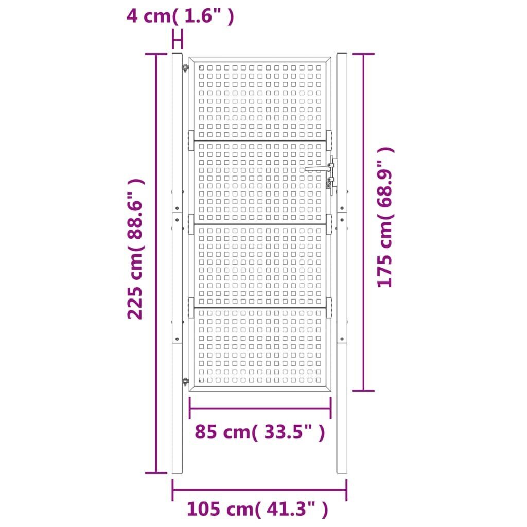 Puutarhaportti vidaXL 105x225cm hinta ja tiedot | Aidat ja tarvikkeet | hobbyhall.fi