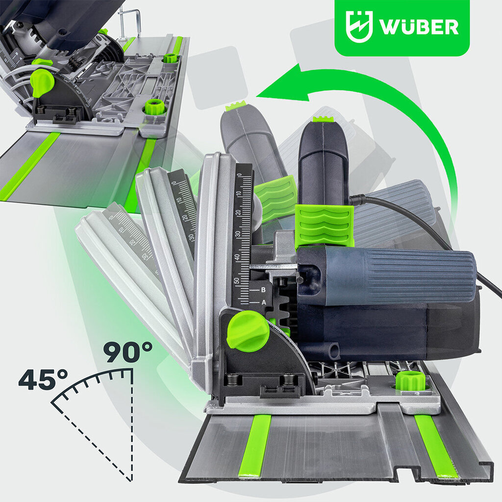 Uppopyörösaha Wuber 2400W ohjausviivaimella hinta ja tiedot | Sahat ja sirkkelit | hobbyhall.fi