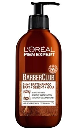 L'Oréal Men Expert, parturiklubi, 3-in-1 partavaahdin shampoo, 200 ml hinta ja tiedot | Parranajo ja karvanpoisto | hobbyhall.fi