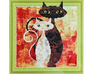 Timanttimaalaus 30x30 cm. "Cats in love" hinta ja tiedot | Timanttimaalaukset | hobbyhall.fi