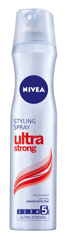 Erittäin vahvan kiinnityksen hiuslakka Nivea Ultra Strong, 6 x 250 ml hinta ja tiedot | Kampaamotuotteet | hobbyhall.fi