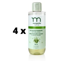 Aloe-uutetta sisältävä silmämeikinpoistoaine Margarita, 150ml x 4 kpl paketti hinta ja tiedot | Kasvojen puhdistusaineet | hobbyhall.fi