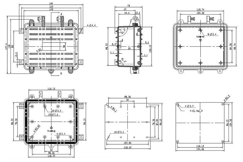 Asennuslaatikko 164x148x70mm hinta ja tiedot | Puhelimen lisätarvikkeet | hobbyhall.fi