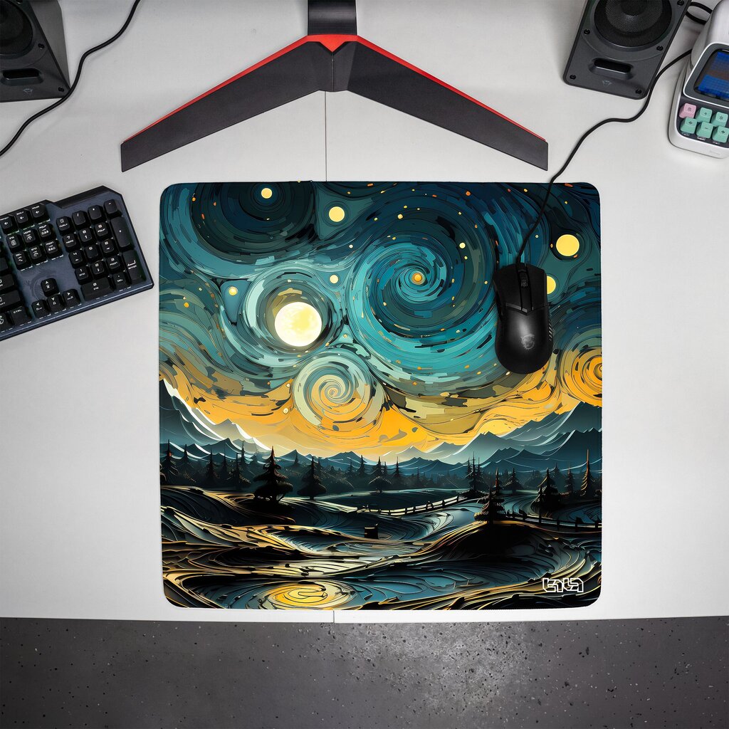 Hiirimatto Night Star Swirls 50x50 hinta ja tiedot | Pelien oheistuotteet | hobbyhall.fi